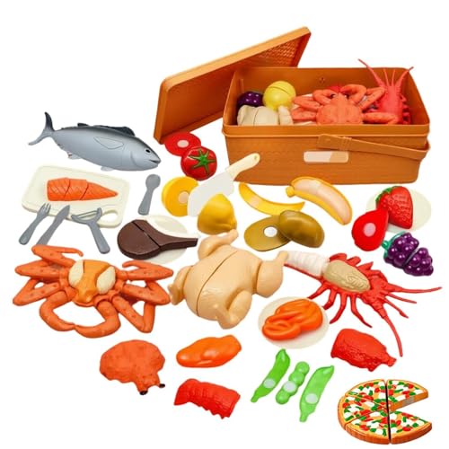 Accesorios de Cocina de Juguete - Juego de Aprendizaje Preescolar | Los Alimentos Simulados para Cortar,para Guardería Hogar Actividad Preescolar Cumpleaños Niñas Niños