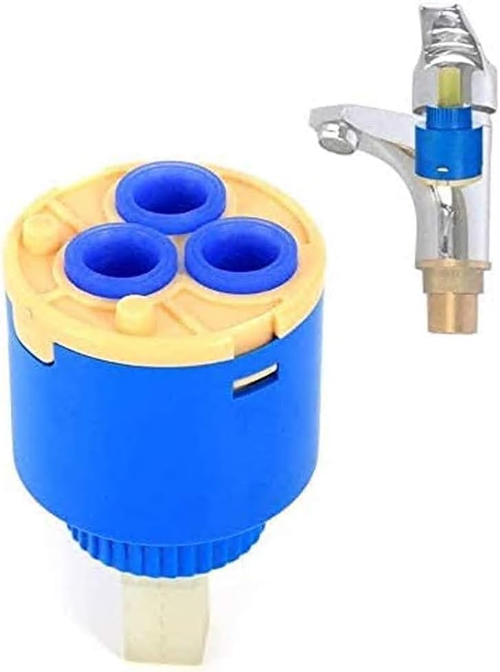 40mmセラミックディスク水栓カートリッジ 1個入り 浴室・洗面台シングルレバー混合水栓交換用バルブ、水栓修理補修部品(A-40MM)
