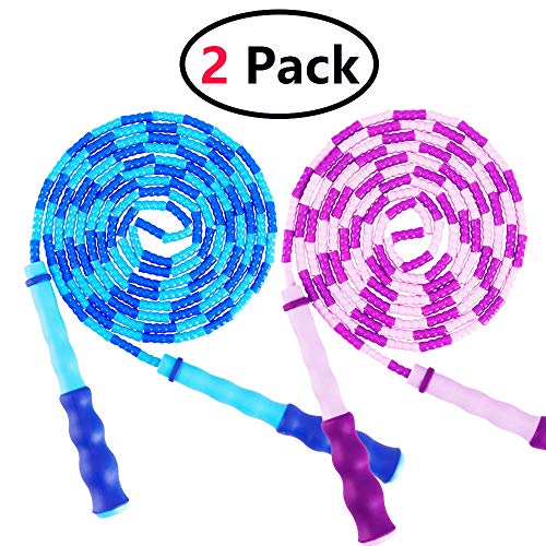 Amble 2 Pack Jump Rope Soft Beaded Segment Jump Rope - Adjustable