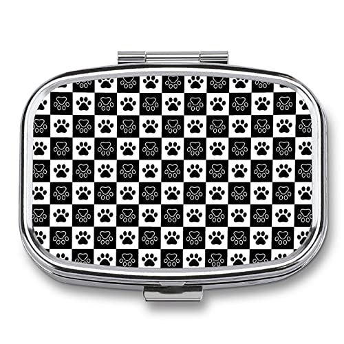 ピルケース 薬ケース サプリケース 犬 足跡 足型 肉球 ミニ薬箱 くすりいれケース 錠剤ケース 収納ケース 2仕切り 長方形 お薬ポーチ 小物入れ 携帯薬箱 薬入れ 携帯用 旅行 薬の飲み忘れ防止 密閉 耐湿 薬ストレージ