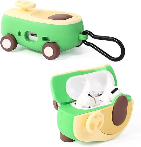 Bonita funda para AirPods Pro de 21 generación (202320222019) con llavero, diseño de radio de dibujos animados en 3D, funda de carga de silicona