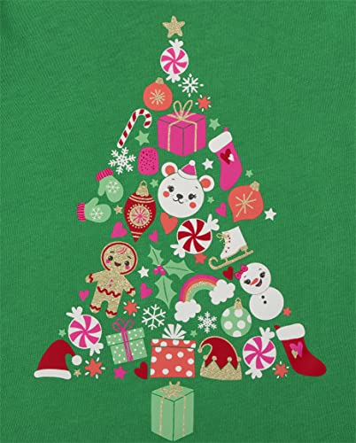 Image of The Children's Place Baby-Girls and Toddler All Holidays Long Sleeve Graphic T-Shirts Christmas Tree Doodle 12-18MOS