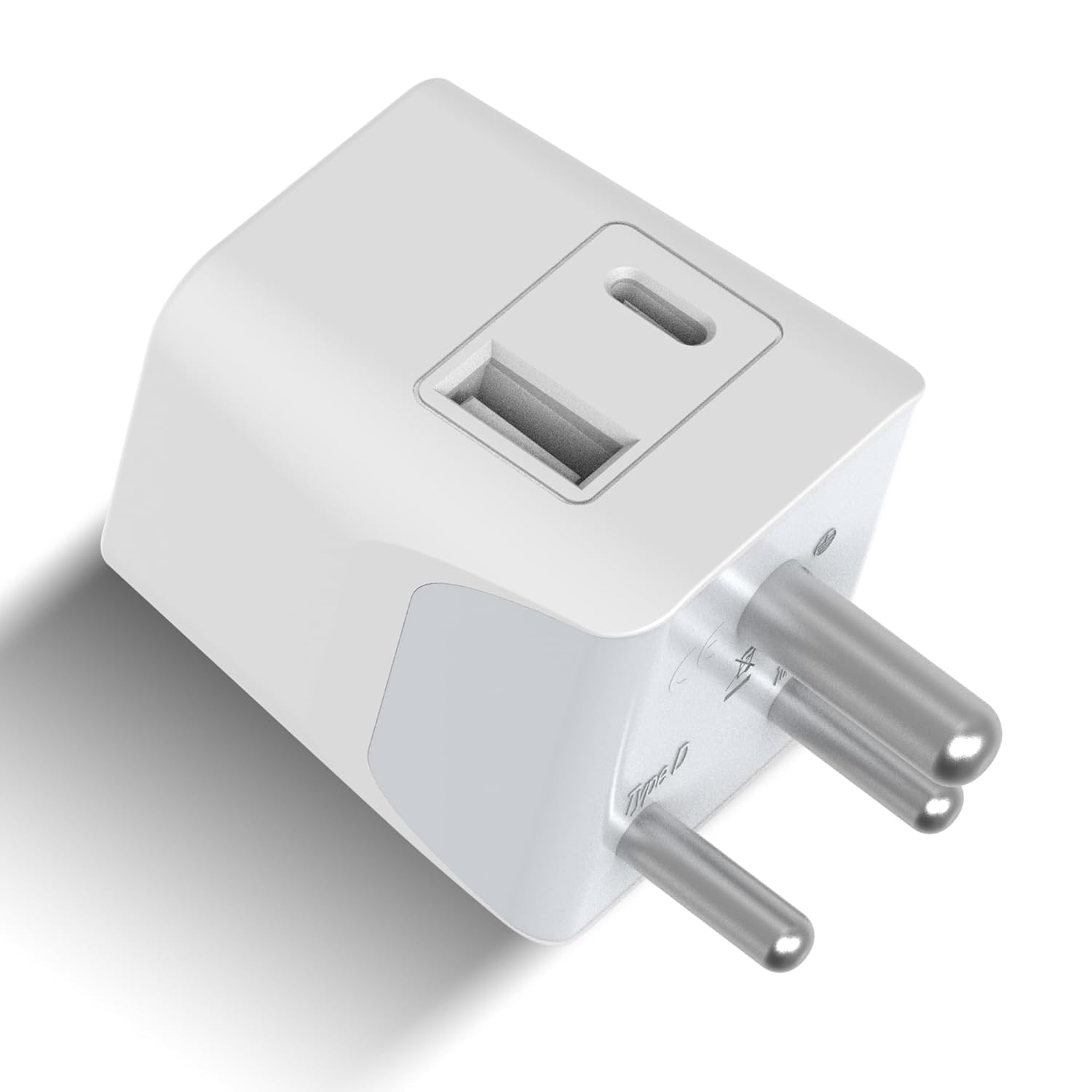 Ceptics Multi Plug Socket with USB C, 3 in 1 Multi Plug Port, 3 Pin Socket, Travel Adapter India to Type D Multiple Plug Socket for Laptops, Phones, CE - RoHS, White - (3 Pack)-image-17