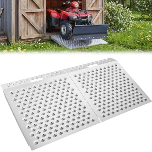 Shed Ramp for Riding Mower - 29 x 48 Heavy-Duty Shed Ramps Kit for Snow Blower, 1500LBs Anti-Slip Metal Loading Ramps for Shed for UTV, Motorcycles, Lawnmower, Garages & Barns, 2PC