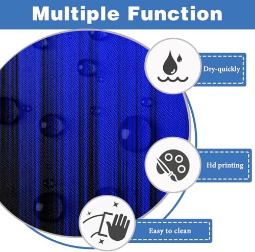 Image of AAtter Blue Shower Curtain Black Modern Abstract Dark Horror Royal Cool Anime Mens Art Aesthetic Fun Goth Gothic Extra Long XL Large Home Bathroom Decor Bathtub Set with 12 Hooks, 72x84 Inch, Gradient
