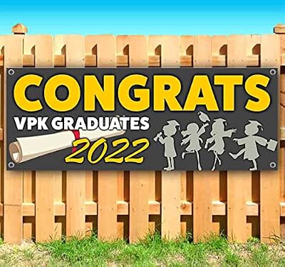 Congrats Graduate 2022 Banner 13 oz | Non-Fabric | Heavy-Duty Vinyl Single-Sided With Metal Grommets | Graduation, School, Diploma, College, Senior