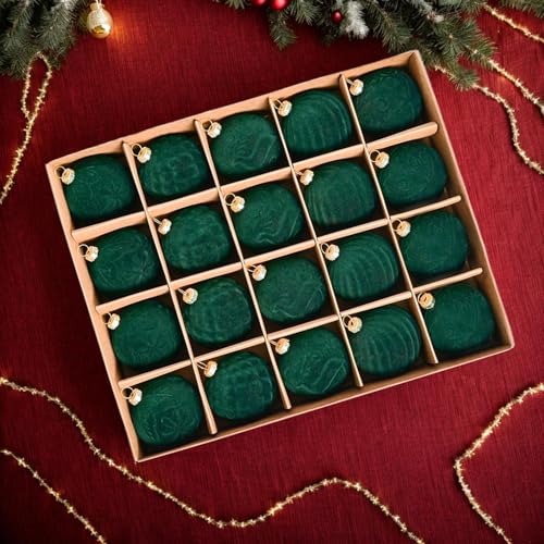Ensemble de 20 boules de Noël en velours et pendentifs décoratifs - 3