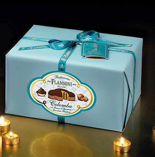 Colomba Flamigni with Gianduia Cream, Coated With Dark Chocolate And Hazelnut Grain