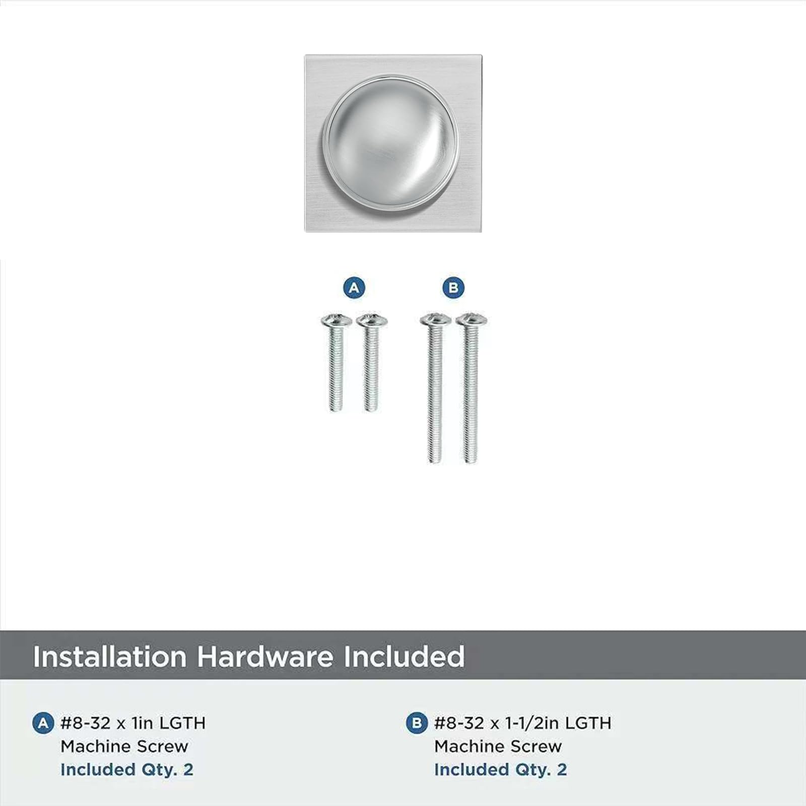 KHTUMEWARE-270+323 Round Knob, Brushed Nickel, 1-1/4 in (32 mm), 2-Pack in Brushed Nickel — KHTUMEWARE