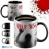 Zopeal Color Changing Zombie Mug Horror Gifts for Men Women Adults Surprise Birthday Gift Cup Bloody Scary Coffee Heat Sensitive Morphing Ceramic Mug for Birthday Halloween Christmas(11 Oz)