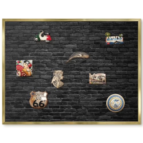 Tablón de Anuncios Magnético 80x60 Marco Dorado Decorativo de Alta Gama
