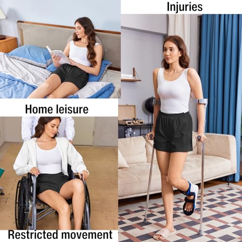 Deyeek Women's Tear Away Shorts Side Split Open Cotton Leg Breakaway Post Surgery Recovery Bottoms3