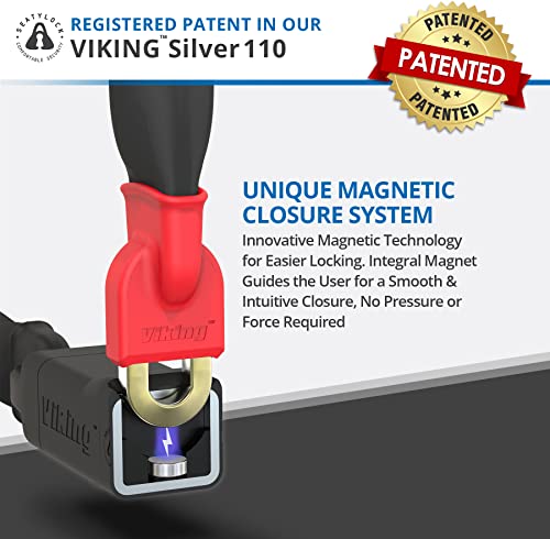 Seatylock Viking Bike Lock Chain With Key - Patented Bike Locks Anti Theft Sold Secure Silver - Ultra Security Bicycle Lock - Bike Chain Lock For Mountain City Or Electric Bikes (43.5 Inch) #TOP3