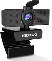 Vista 1 de NexiGo Cámara web N60 1080P, cámara web HD con micrófono y cubierta de privacidad, cámara de computadora USB, gran angular de 110 grados, Plug and