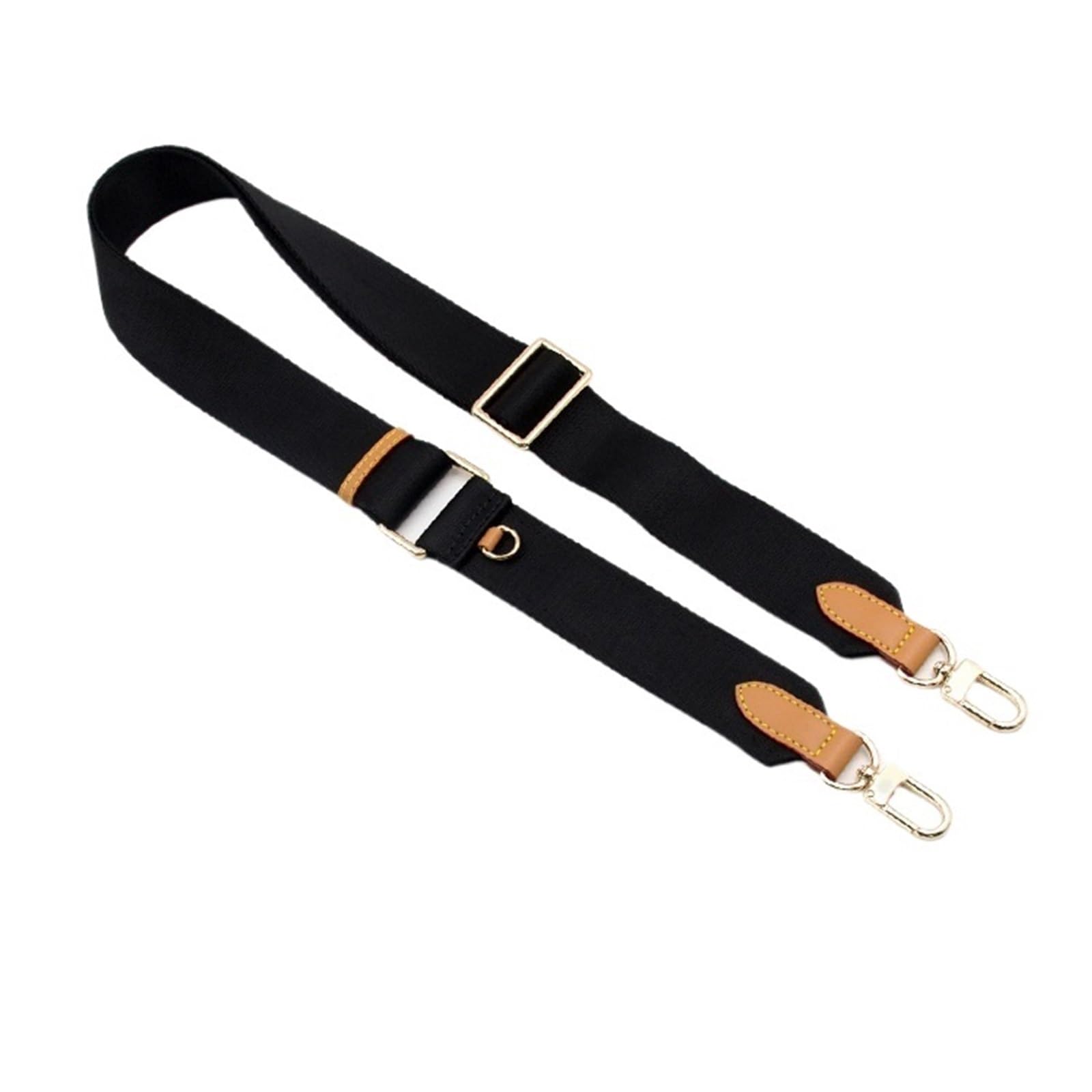Correa de bolso de lona negra, perfecta para transformar su bolso de mensajero en tus viajes
