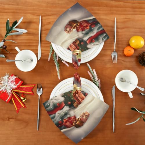Servilletas de tela navideñas pack de 6 multicolor miniatura 5