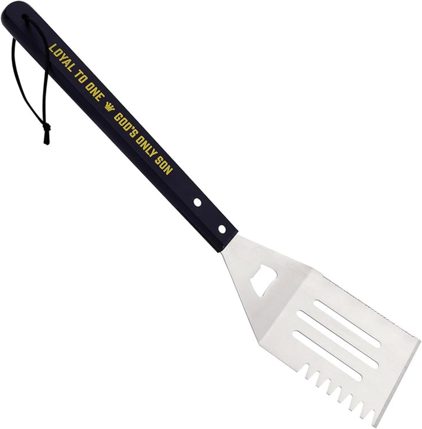 Faithworks BBQ Grill Spatula with Scripture Message Bamboo Handle & Steel Flipper, 16.5" Long, Loyal To One