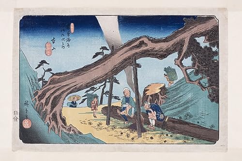 Toile Utagawa Hiroshige pour réchauffer un salon aux murs blancs vides
