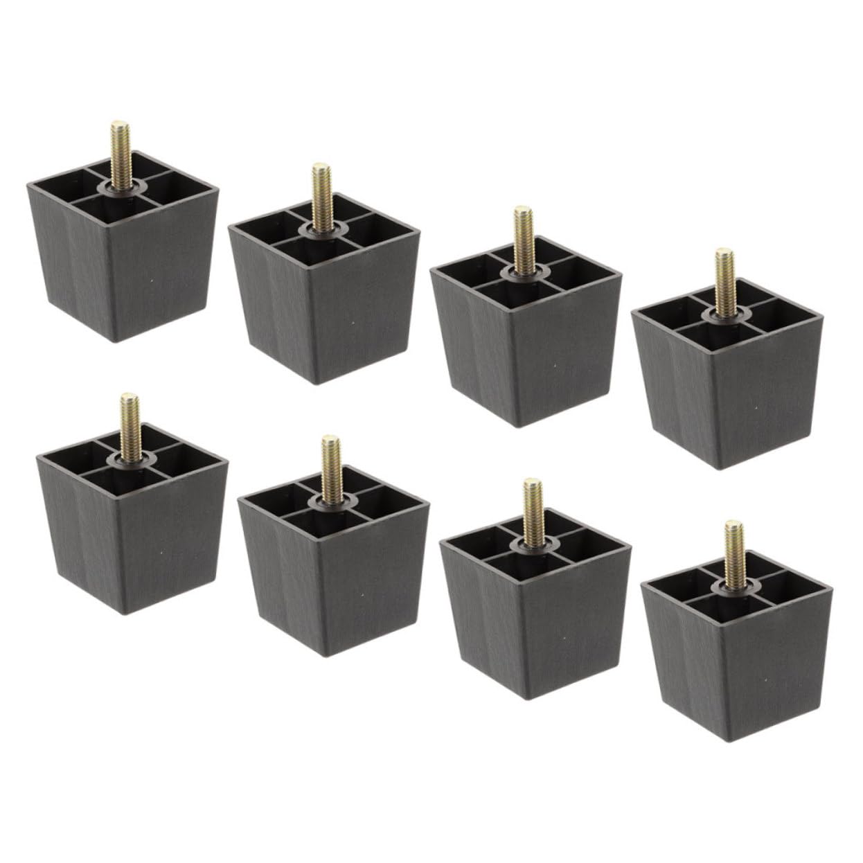Patas de muebles cuadradas y ajustables de metal para elevar sofas camas y armarios pack de 8