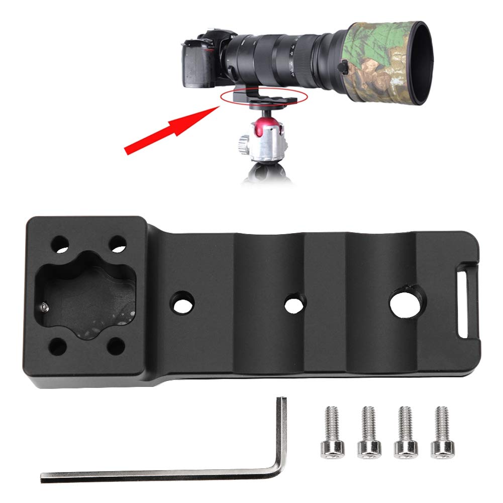Lens Tripod Mount Base, Aluminium Alloy Lens Bracket Holder Replacement Standard Size for ISJZ50 for ISQJ64 for 150-600mm