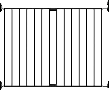 Adjustable Pet Safety Swing Gate, Hardware-Mounted Metal Gate for Stairs and Doorways, Secure Latch for Pets Black, 24"-40.5" W x 28.75" H