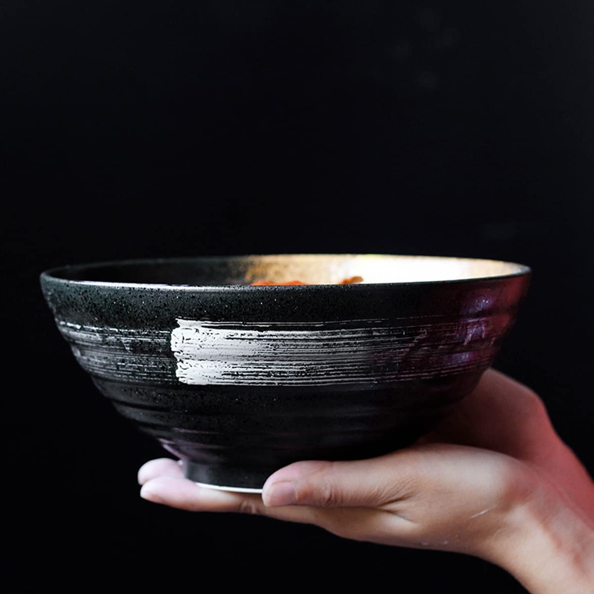 Duża miska do ramenu, ceramiczna miska na zupę 7,5 cala porcelanowe miski do serwowania do kuchni, salaterki z owocami w stylu retro na makaron udon makaron deserowy obiad
