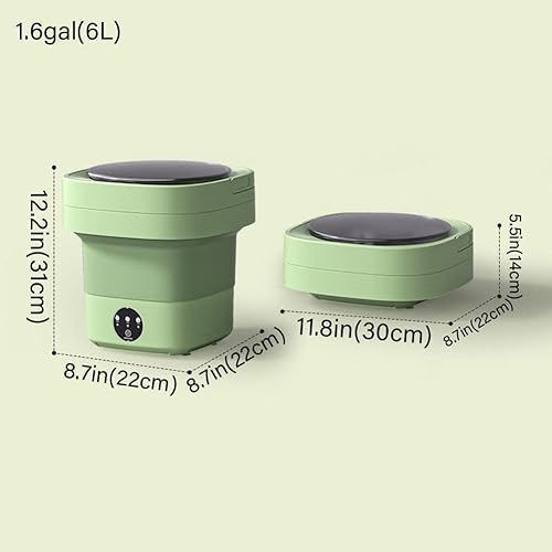 Miniatura 7 de FEMUN, Lavadora portátil, lavadora plegable, mini lavadora, pequeña lavadora portátil, para ropa interior, calcetines, se puede temporizar, lavar y