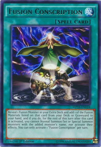 Amazon.com: YU-GI-OH! - Fusion Conscription (MP16-EN024) - Mega Pack  2016-1st Edition