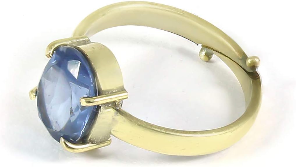 Shell Panchdhatu 7.25 Ratti Natural Certified Blue Shell Sapphire Neelam Ring for Men and Women