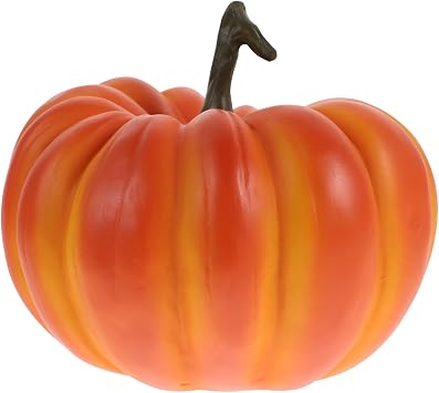 Cabilock Faux Resin Pumpkin Ornament 6.7 Inch Artificial Pumpkin for Halloween Thanksgiving Fall Harvest Home Indoor Outdoor