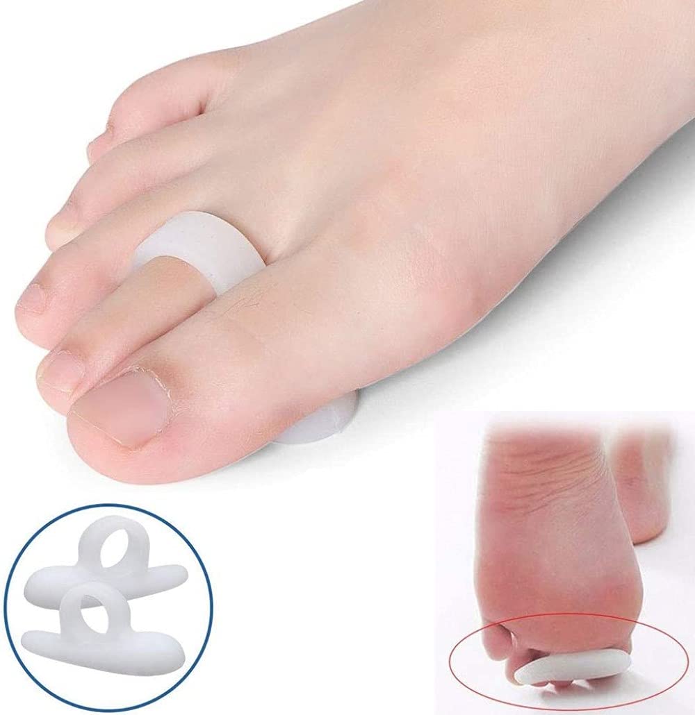 pedimend 2 Paar Hammer Claw Crooked Mallet Zehen Requisiten | Silikon Gel Zehen Orthotics schwarz Pads | unter Fuß Support Straightener Corrector | entzündeten Fußballen Hühneraugen