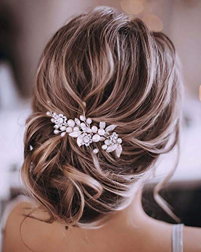 Unicra Accessori per capelli da sposa con fiore di...