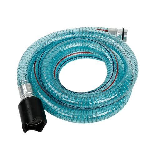 Image of 1 Inch Suction Hose for Fuel Transfer Pump with Threaded Couplings Oil Diesel Kerosene Transfer Hose Tube 6 Feet Length