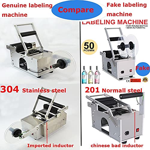 Bottle Labeling Machine, Semi Automatic Round Bottle Labeler, Label Applicator For 15-120Mm Diameter Bottles 110V #TOP6