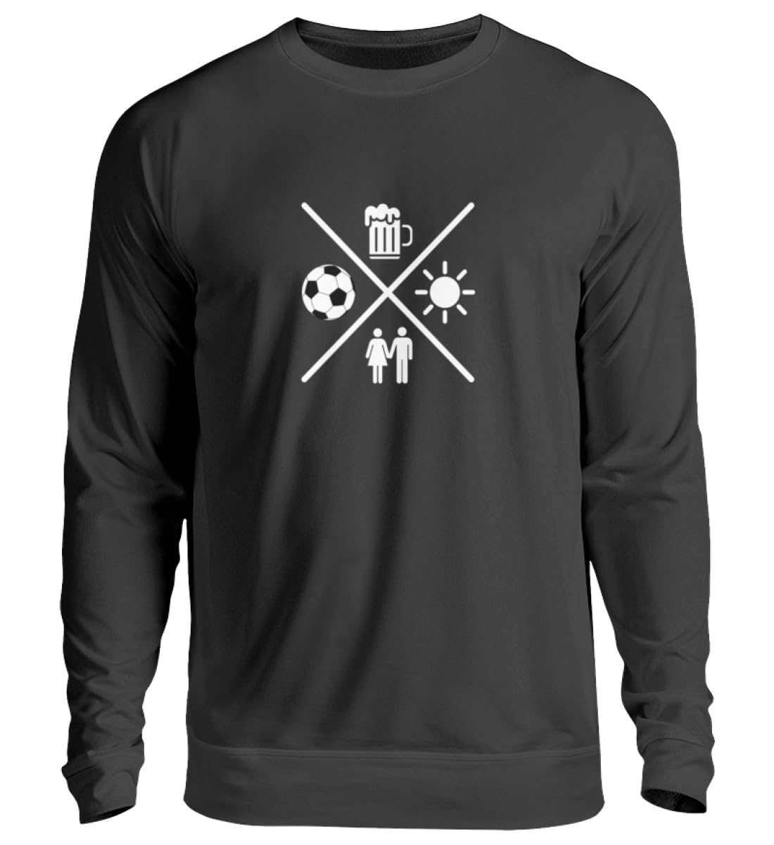 Pull Football Love Bière Soleil sweat haut de gamme noir profond coupe unisexe XL - 3
