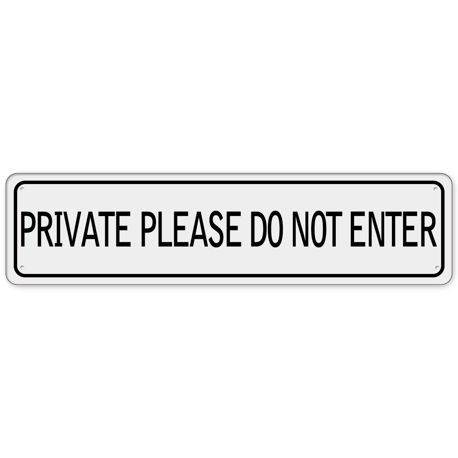peiyeety Private DoEnter Sign - Red and White Metal Warning Sign - Easy Hanging, Anti-rust 4x16 inch