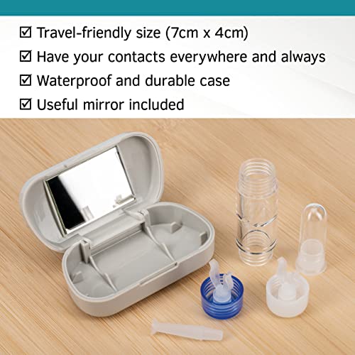 Sports World Vision Travel Kit Gray Rgp Hard Contact Lenses Mirror Rgp Case & Suction Remover #TOP5