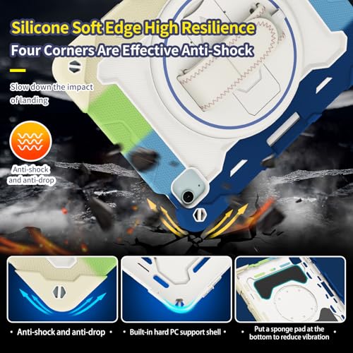Coque iPad Air 11 M3 M2 contre les chutes avec sangle rotative