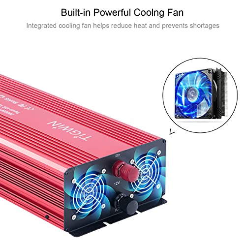 3000W Power Inverter 3000 Watts Modified Sine Wave Inverter For Home Car Rv With Ac Outlets Converter Dc 12V In To Ac 110V Out(Red) #TOP3
