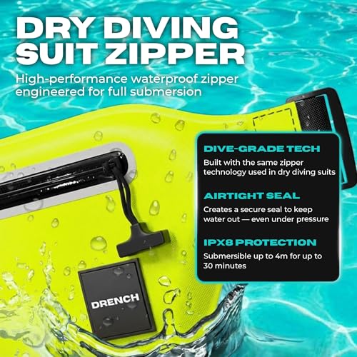 Image of DRENCH 100% Waterproof Waist Pack Neon Yellow | Caribana & Caribbean Carnival Bag for Jouvert, Festivals, EDM Raves, Pool Parties, Travel & High Visibility Outdoor Use | Waterproof Phone Pouch Dry Bag