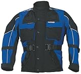 Inserts extractibles Roleff Racewear Blouson Moto pour Enfants, Noir/Bleu, L/152