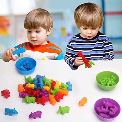 CYZAM Counting Animals Matching Game with Sorting Cups, Montessori Sorting & Counting Toys, Preschool Color Learning Toys for 3 4 5 Years Old Girls Boys, STEM Educational Toy for Toddler (36 Animals) 4 51HOZ6rHpyL. AC