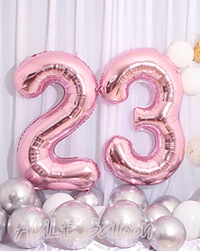 Aule 40 Inch Large 23 Balloon Numbers Rose Gold Big Foil Number Balloons Giant Helium Happy 23Th Birthday Party Decorations For Women Huge Mylar 32 Anniversary Supplies #TOP2