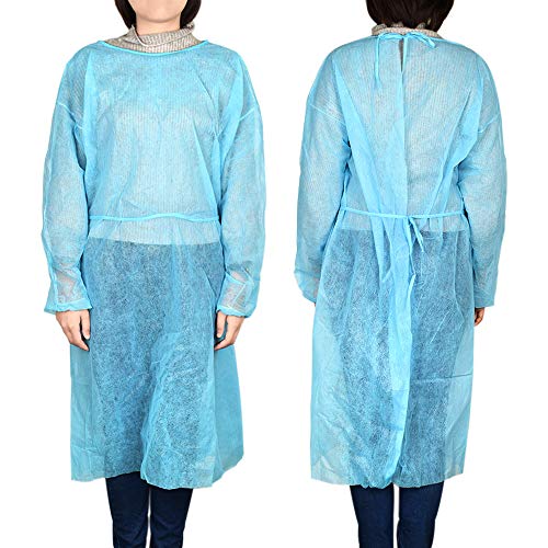Roeam Disposable Isolation Surgical Gown with Elastic Cuff Non-Woven Splash Resistant for Tattoo Eyebrow Artist PPE kit