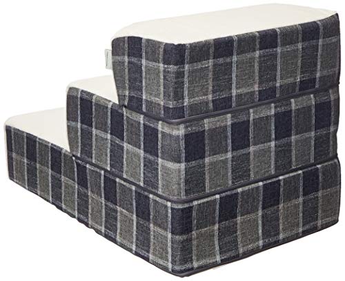Zinus Cozy Pet Stairs/Pet Ramp/Pet Ladder/Grey Checked, Medium by Zinus - Image 3