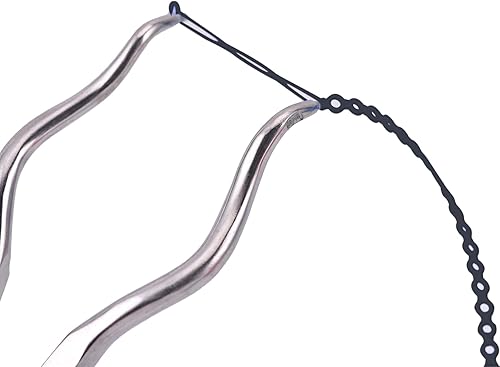 Miniatura 9 de Colorida cadena elástica para ortodoncia dental, 3 tamaños, banda de goma ortográfica (larga, negro 9#)