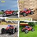 Remote Control Car for Kids 3 4 5 6 7+, 20 KM/H High-Speed RC Cars with LED Lights, 2.4GHz 2WD Monster Truck Toys,Toy Cars for Girls Boys,Christmas & Birthday Gifts,Upgraded Anti-Collision Shaft–Red