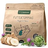 Hunderunde - Gras & Kotfressen Pulver - Gegen Sodbrennen Hund & Durchfall - natürliche Darmflora Unterstützung - Präbiotika - Futtertopping Magen & Darm 250g - ca. 30 Tage Vorrat