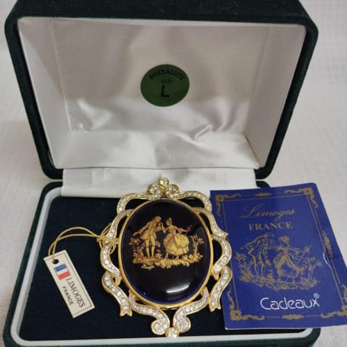 フランス製 リモージュ 七宝焼 K18 枠 ペンダント 兼 ブローチ 9.8g フランス製 リモージュ 七宝焼 K18 枠 ペンダント 兼 ブローチ 9.8g