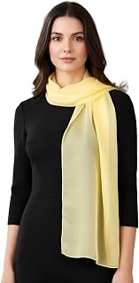 SERENITA Christmas Scarf Valentine Women Silk Feel Chiffon Soft Sheer lightweigt solid neck evening bridal head scarf